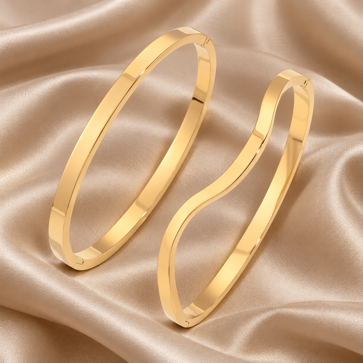 2pcs Men's 304 Stainless Steel Open Bangle Bracelet Set